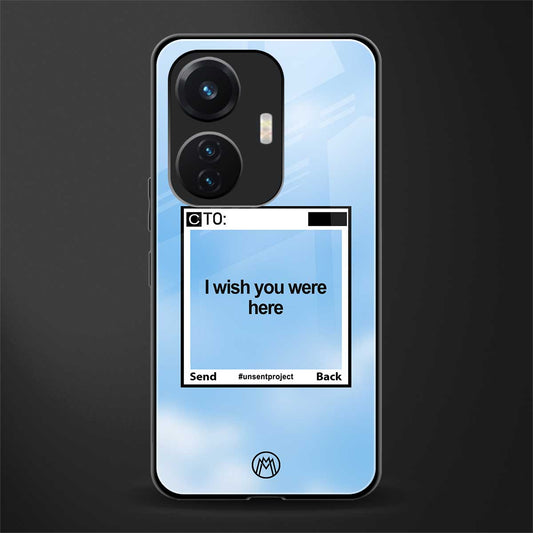 wish you were here back phone cover | glass case for vivo t1 44w 4g