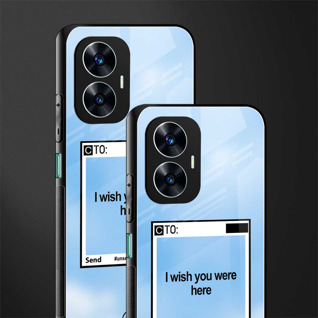 wish you were here back phone cover | glass case for realme c55