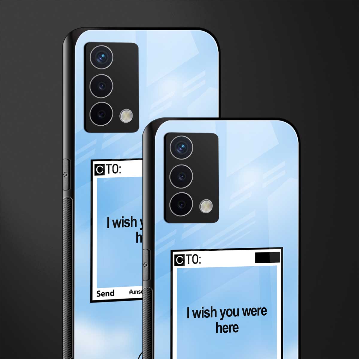wish you were here back phone cover | glass case for oppo a74 4g