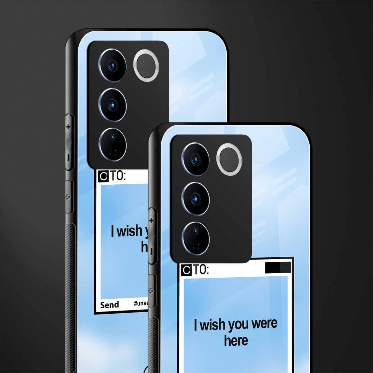 wish you were here back phone cover | glass case for vivo v27 pro 5g