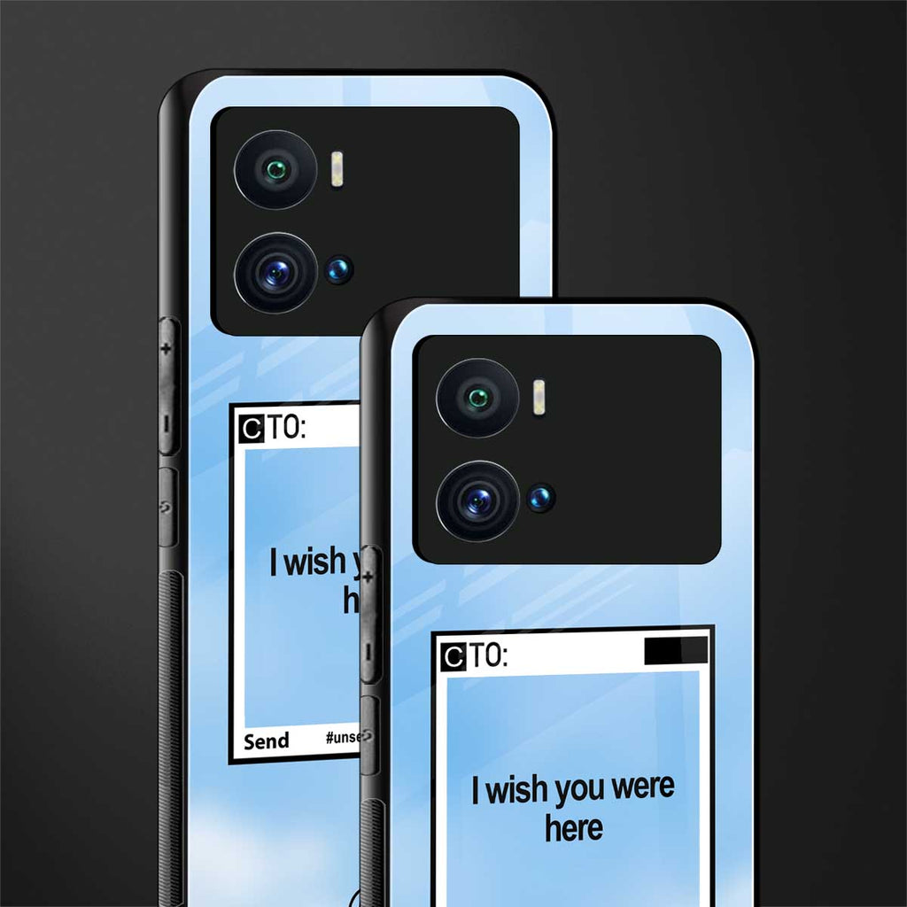 wish you were here back phone cover | glass case for iQOO 9 Pro