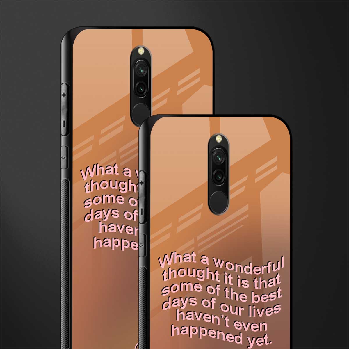 wonderful thought glass case for redmi 8 image-2