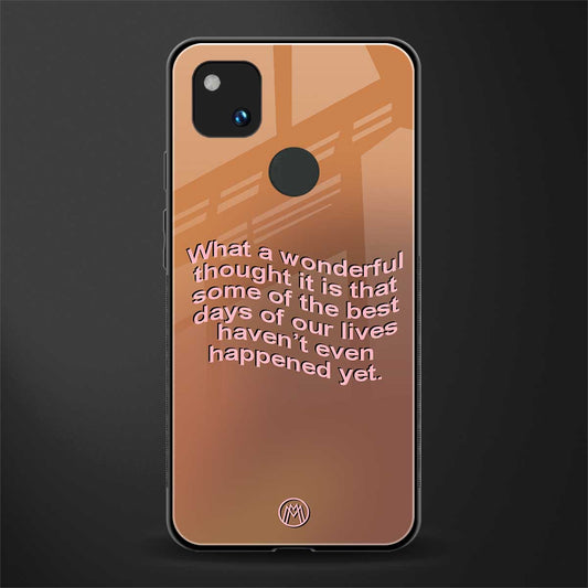 wonderful thought back phone cover | glass case for google pixel 4a 4g