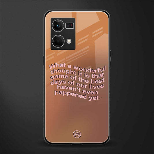 wonderful thought back phone cover | glass case for oppo f21 pro 4g