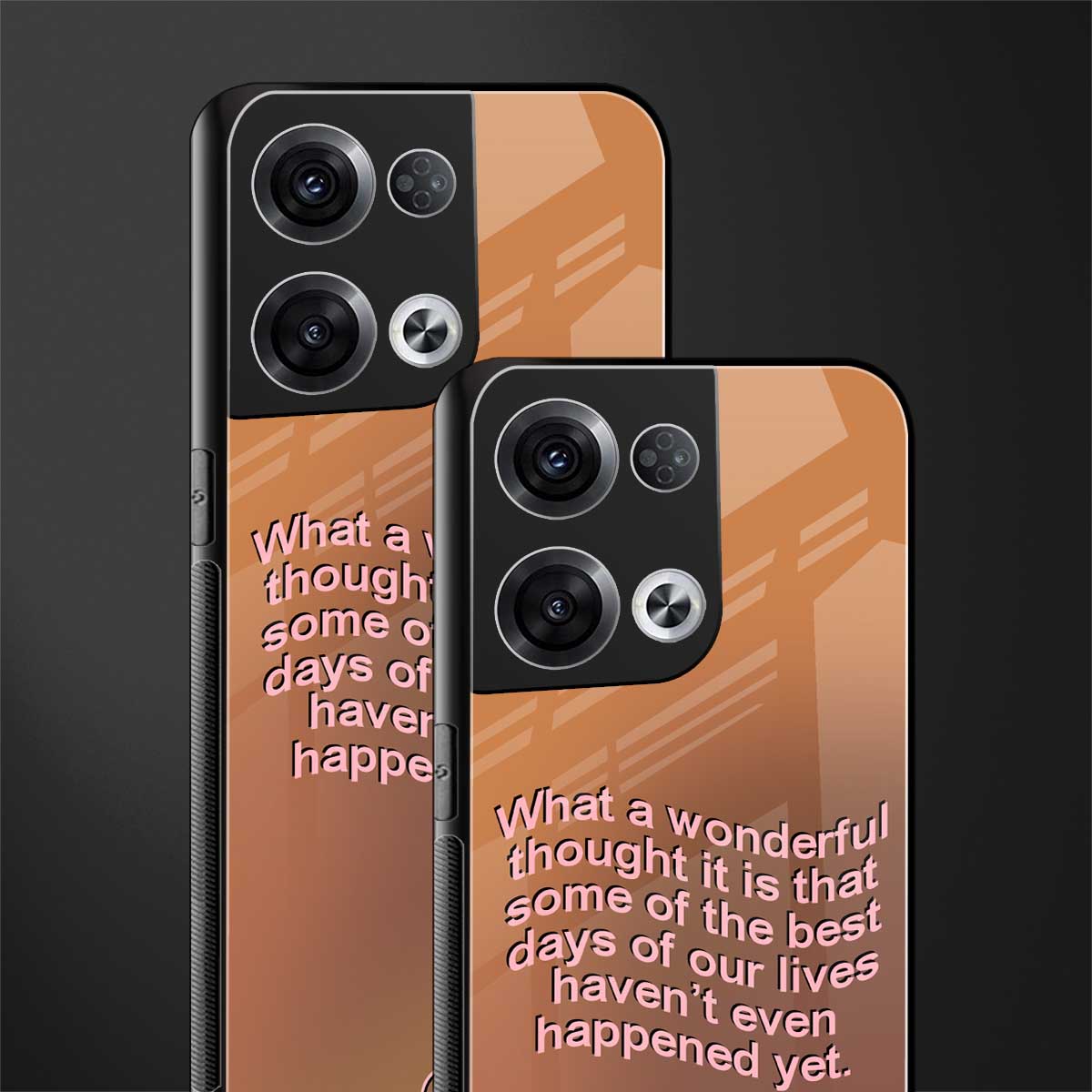 wonderful thought back phone cover | glass case for oppo reno 8