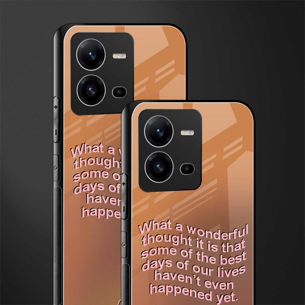 wonderful thought back phone cover | glass case for vivo v25-5g