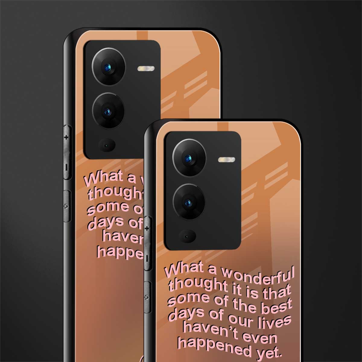 wonderful thought back phone cover | glass case for vivo v25 pro 5g