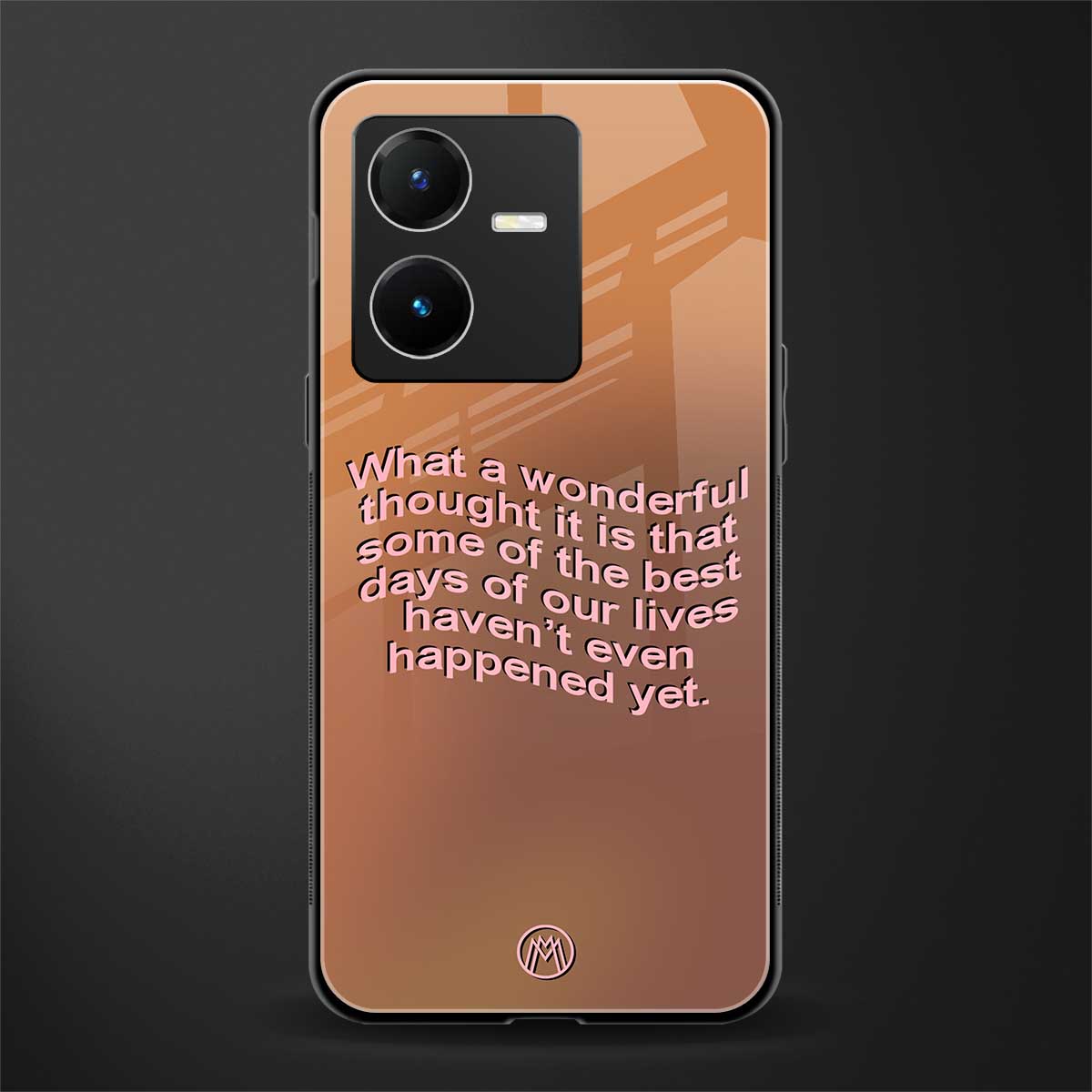 wonderful thought back phone cover | glass case for vivo y22