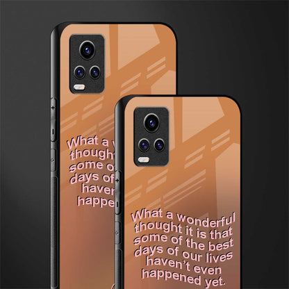 wonderful thought back phone cover | glass case for vivo v21e 4g