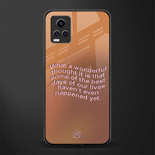 wonderful thought back phone cover | glass case for vivo v21e 4g