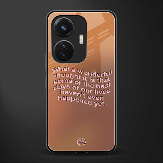 wonderful thought back phone cover | glass case for vivo t1 44w 4g