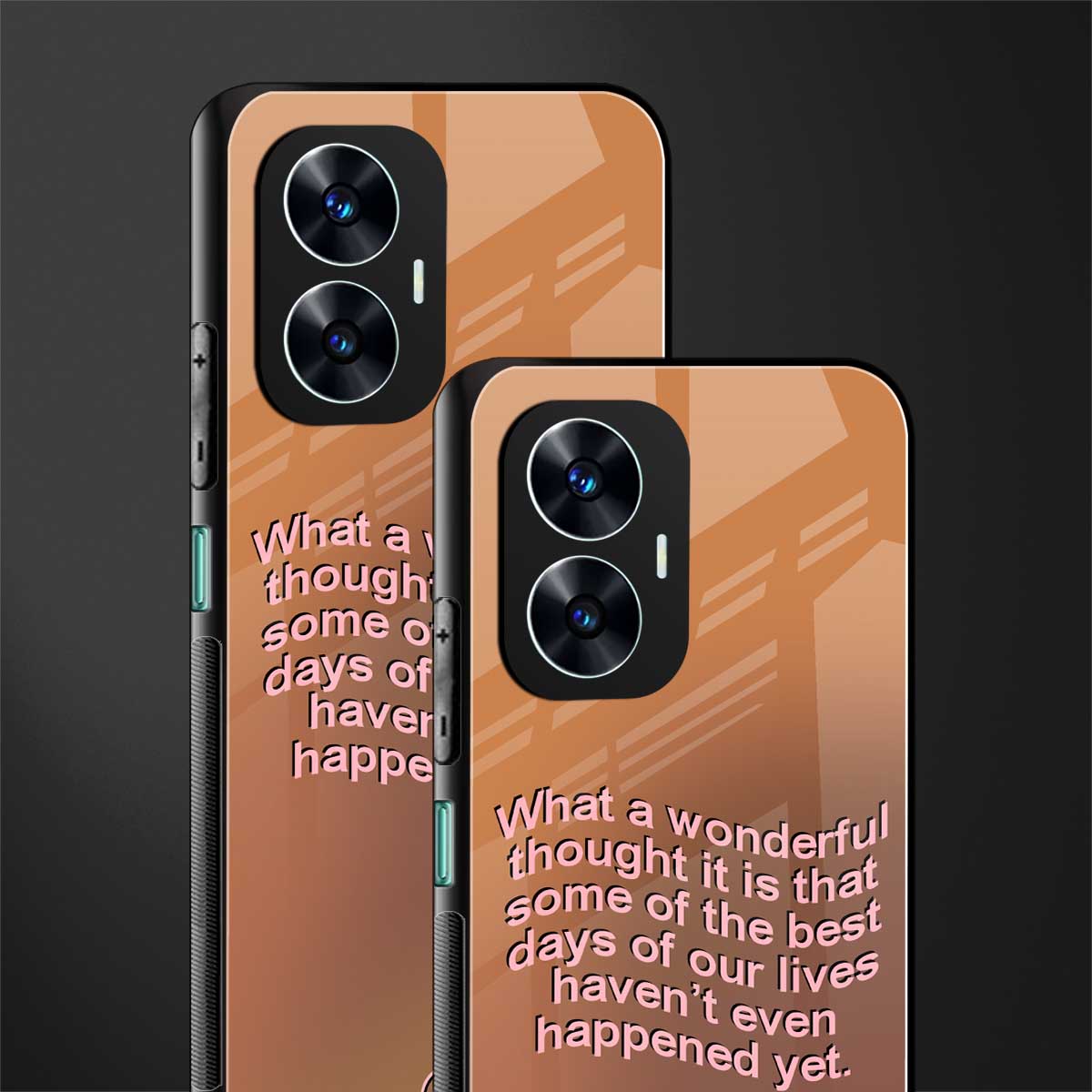 wonderful thought back phone cover | glass case for realme c55