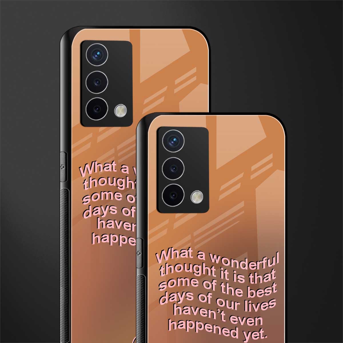 wonderful thought back phone cover | glass case for oppo a74 4g
