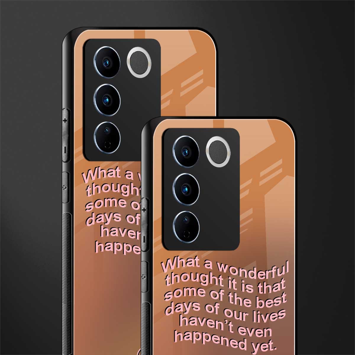 wonderful thought back phone cover | glass case for vivo v27 pro 5g