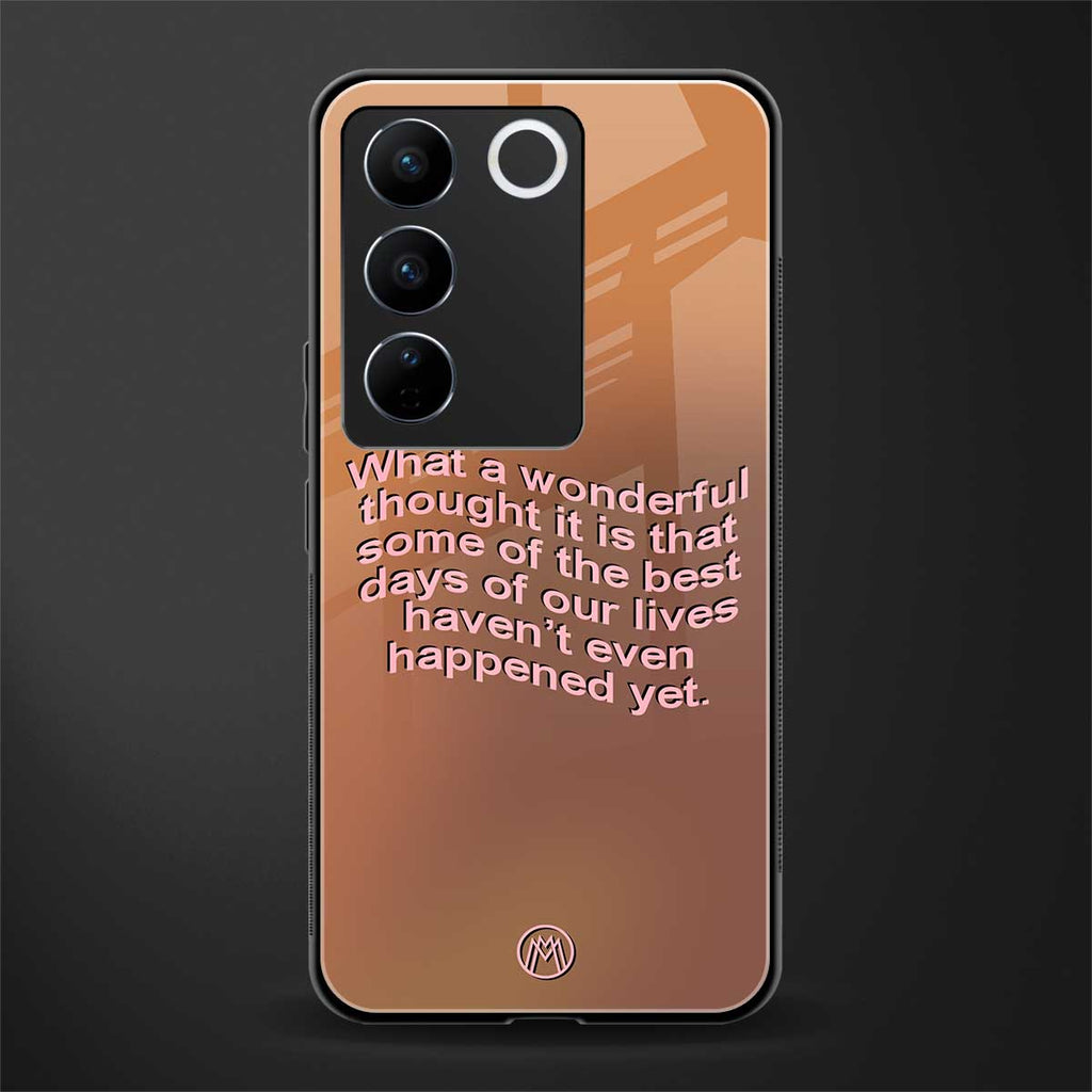 wonderful thought back phone cover | glass case for vivo v27 pro 5g