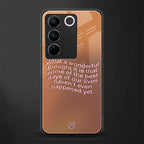 wonderful thought back phone cover | glass case for vivo v27 pro 5g