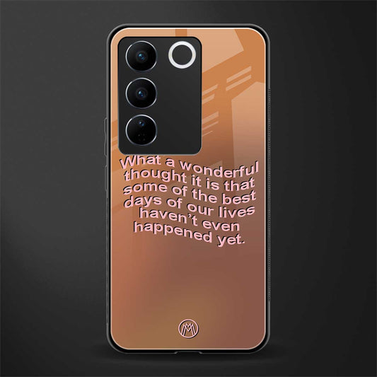 wonderful thought back phone cover | glass case for vivo v27 pro 5g