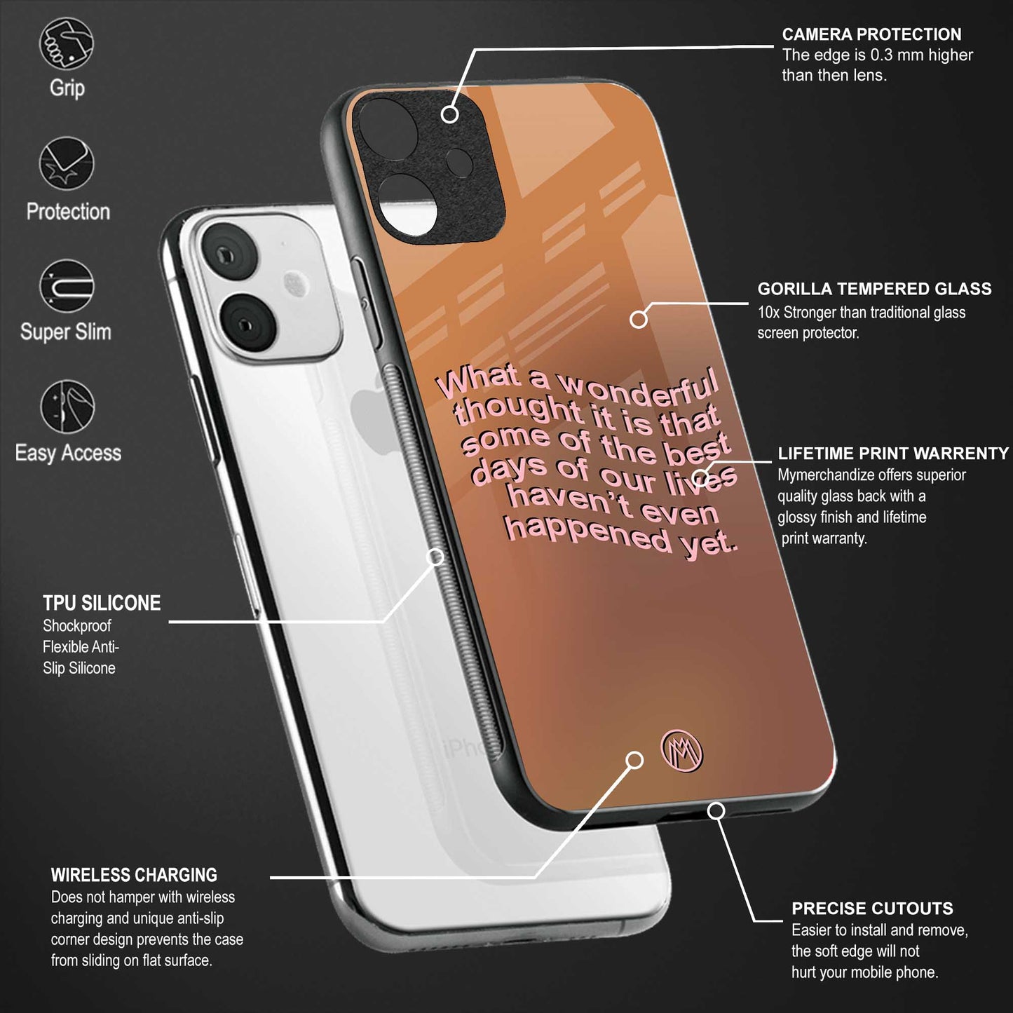 wonderful thought back phone cover | glass case for samsung galaxy a14 5g