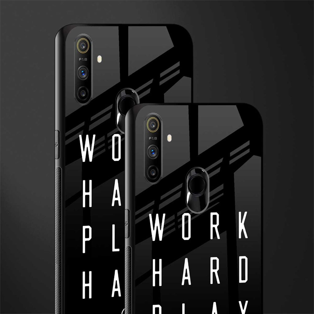 work hard play hard glass case for realme narzo 10a image-2