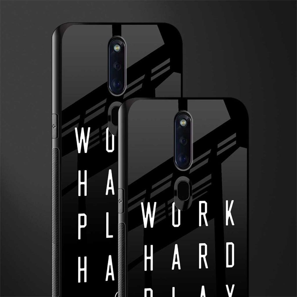 work hard play hard glass case for oppo f11 pro image-2
