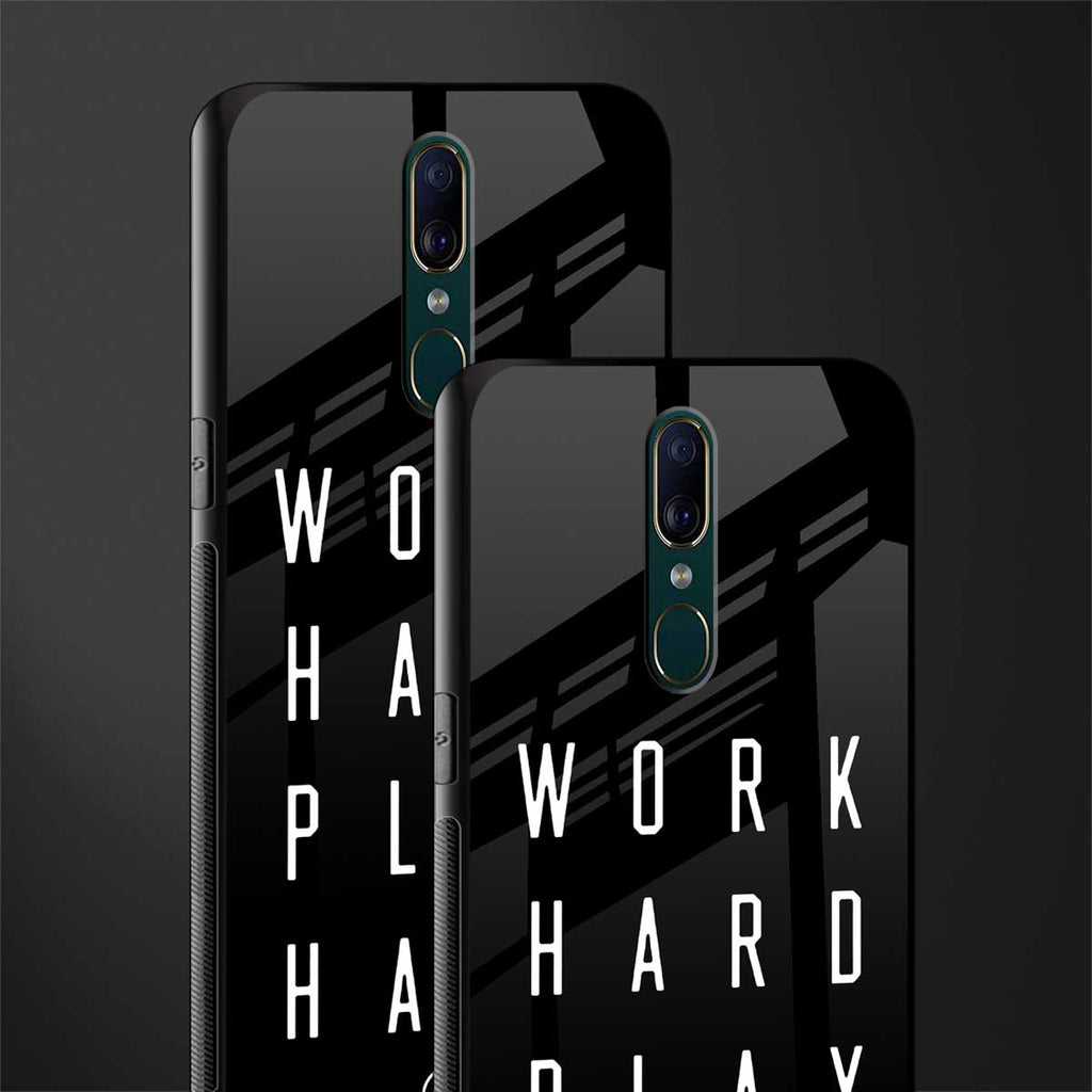 work hard play hard glass case for oppo a9 image-2