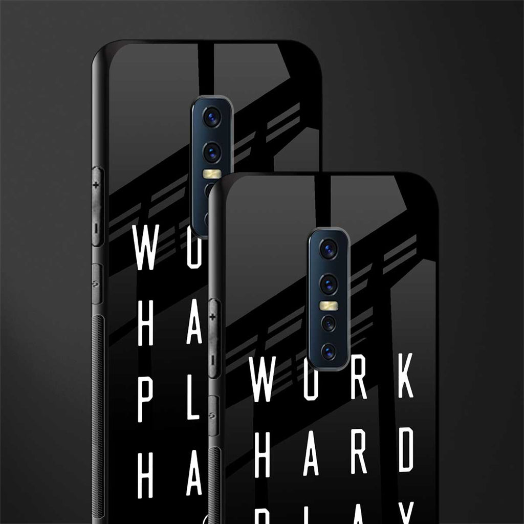work hard play hard glass case for vivo v17 pro image-2