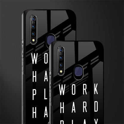 work hard play hard glass case for vivo z1 pro image-2