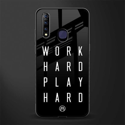 work hard play hard glass case for vivo z1 pro image