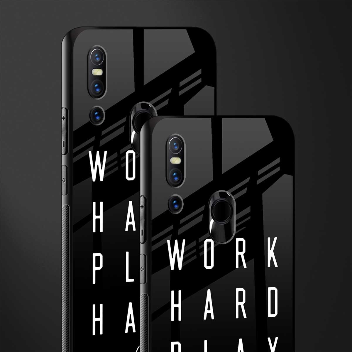 work hard play hard glass case for vivo v15 image-2