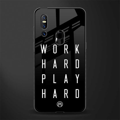 work hard play hard glass case for vivo v15 image
