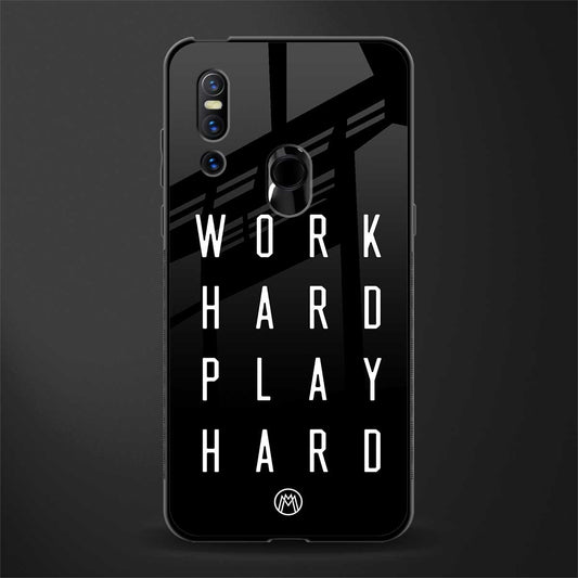 work hard play hard glass case for vivo v15 image