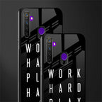 work hard play hard glass case for realme 5i image-2
