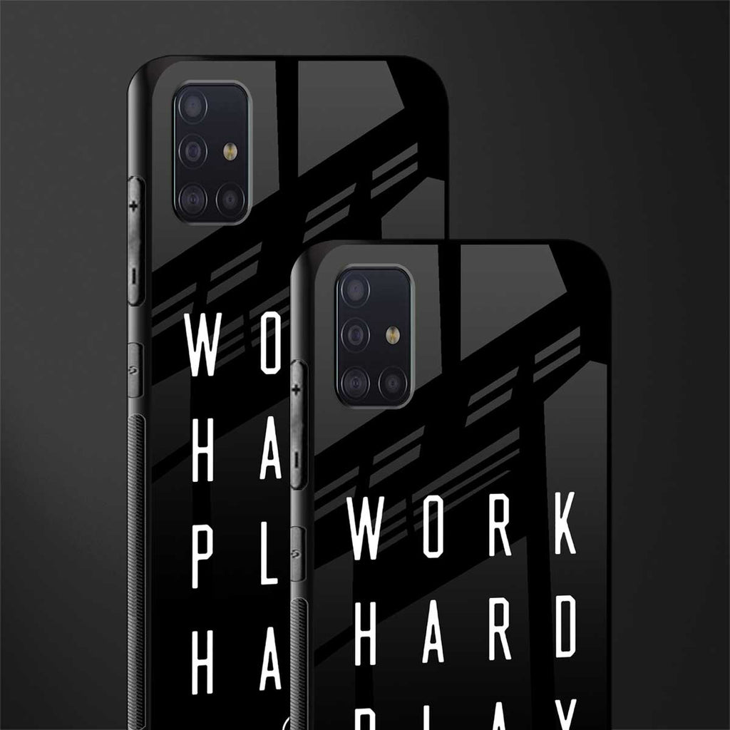 work hard play hard glass case for samsung galaxy a71 image-2