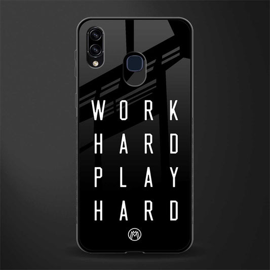 work hard play hard glass case for samsung galaxy a20 image