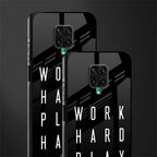 work hard play hard glass case for poco m2 pro image-2