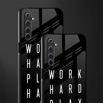 work hard play hard glass case for realme 6i image-2