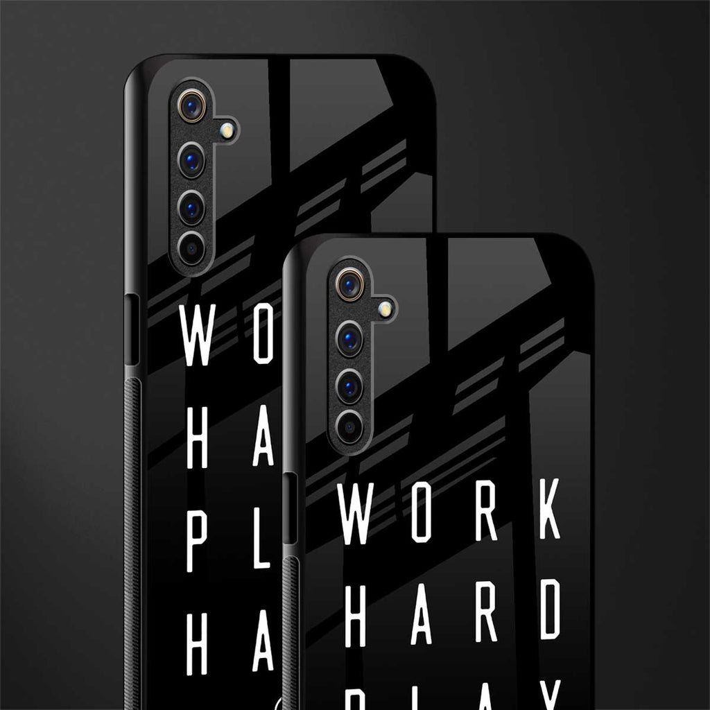 work hard play hard glass case for realme 6 pro image-2