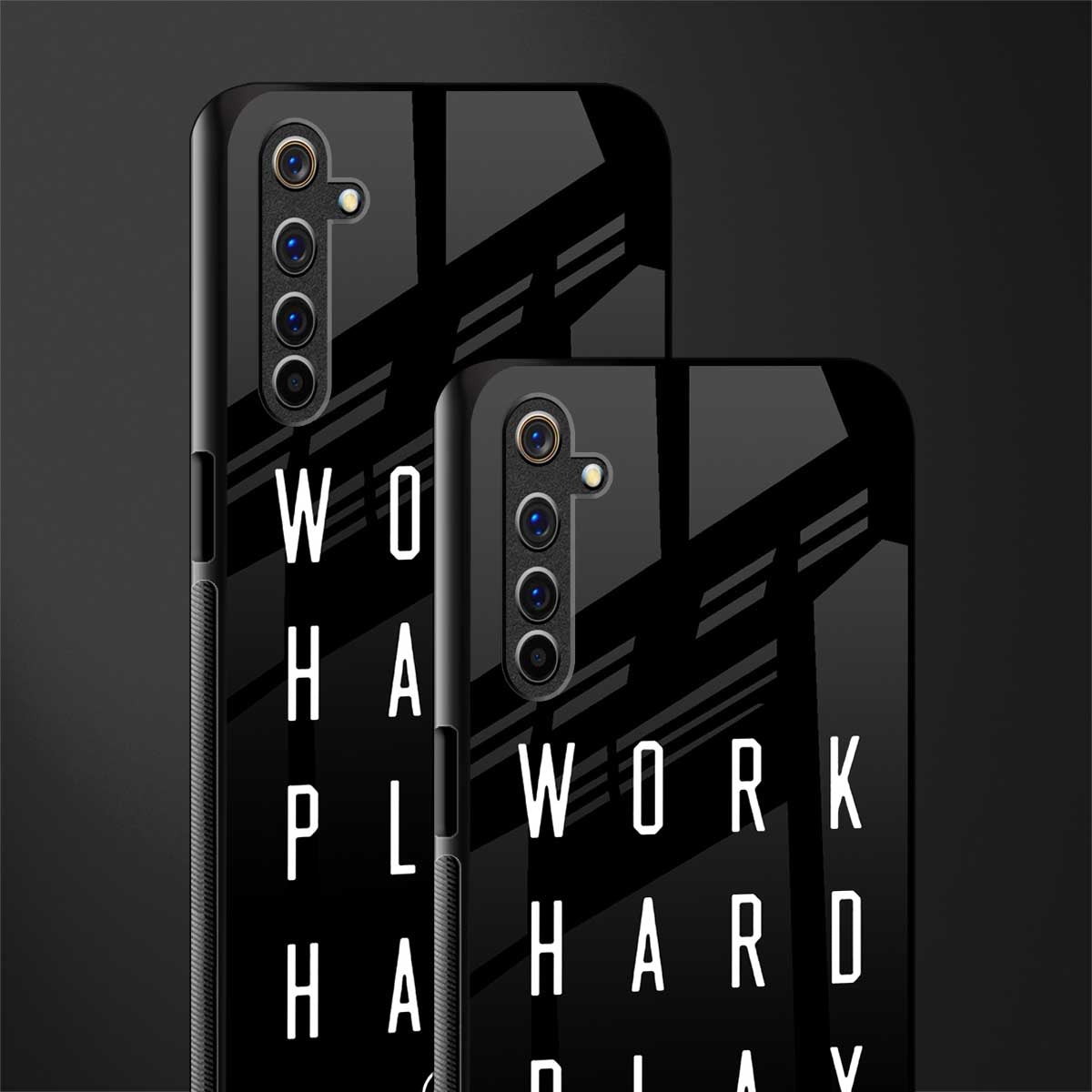 work hard play hard glass case for realme 6 pro image-2