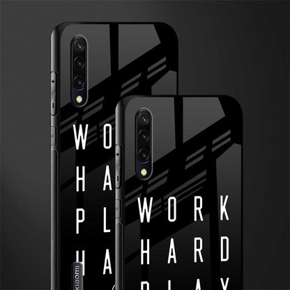 work hard play hard glass case for mi a3 redmi a3 image-2