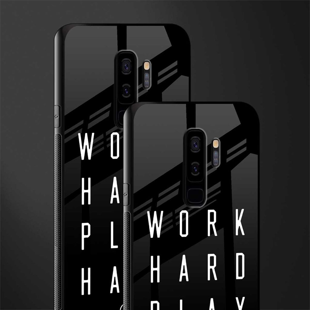 work hard play hard glass case for samsung galaxy s9 plus image-2