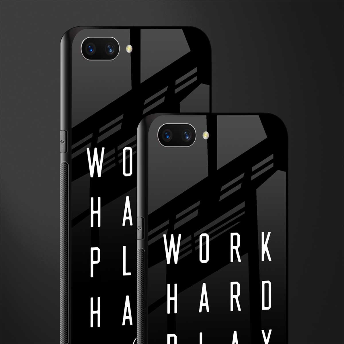 work hard play hard glass case for realme c1 image-2