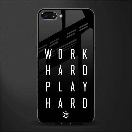 work hard play hard glass case for realme c1 image