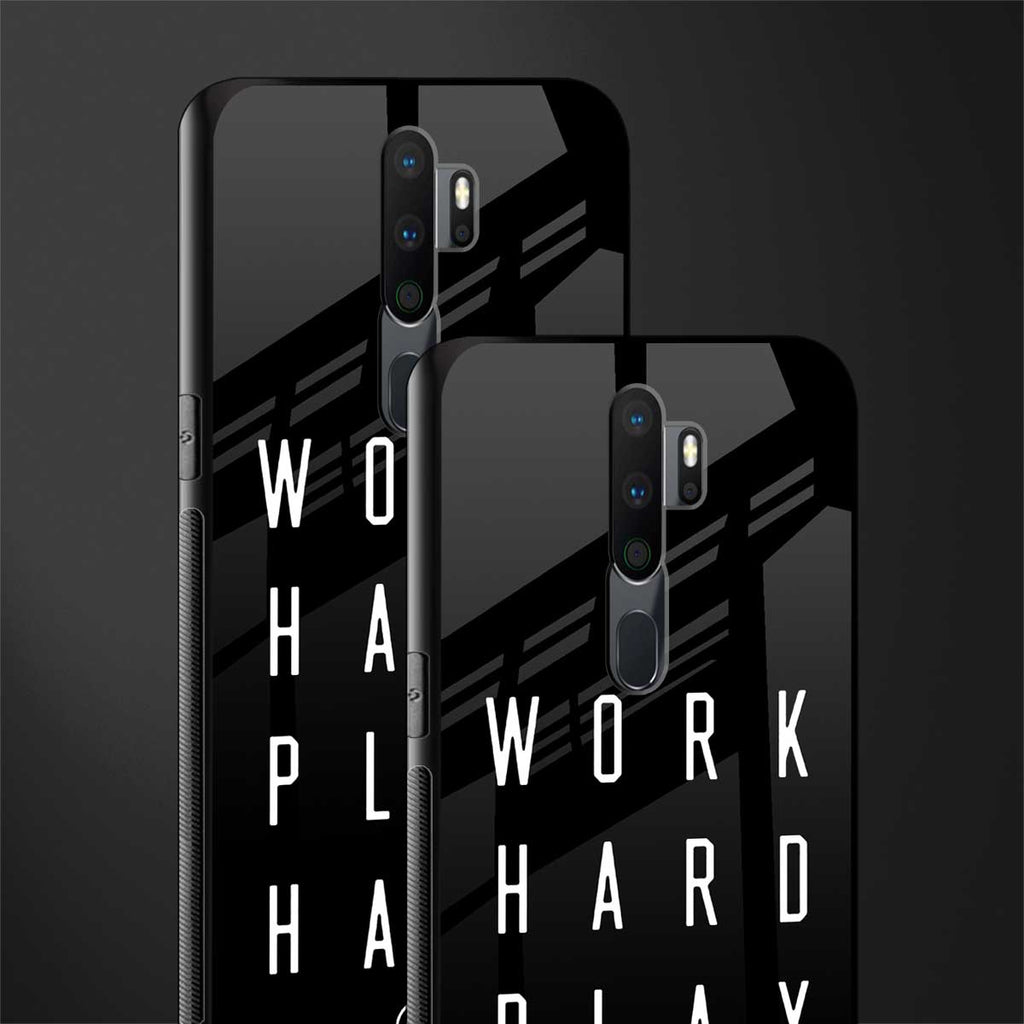 work hard play hard glass case for oppo a9 2020 image-2