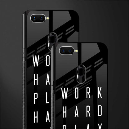 work hard play hard glass case for oppo a12 image-2