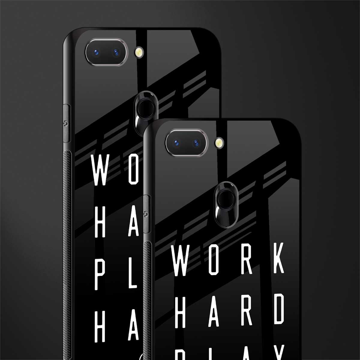 work hard play hard glass case for oppo a5 image-2