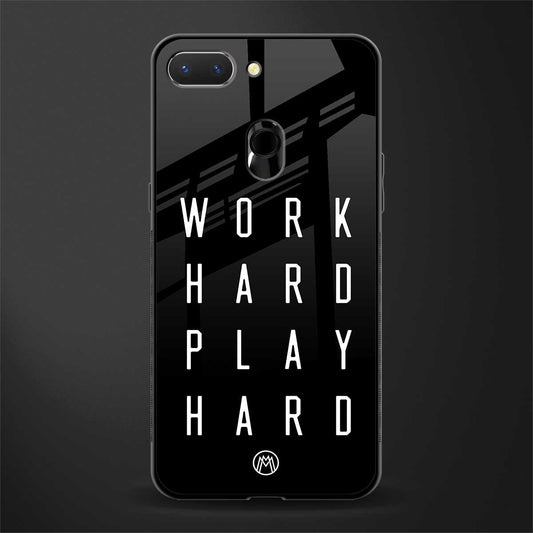 work hard play hard glass case for oppo a5 image