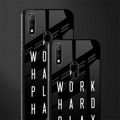 work hard play hard glass case for realme 3 pro image-2