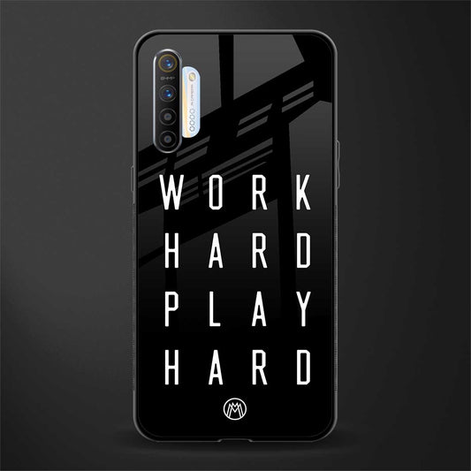 work hard play hard glass case for realme x2 image
