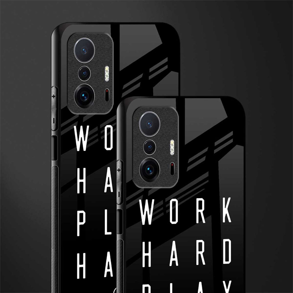work hard play hard glass case for mi 11t pro 5g image-2