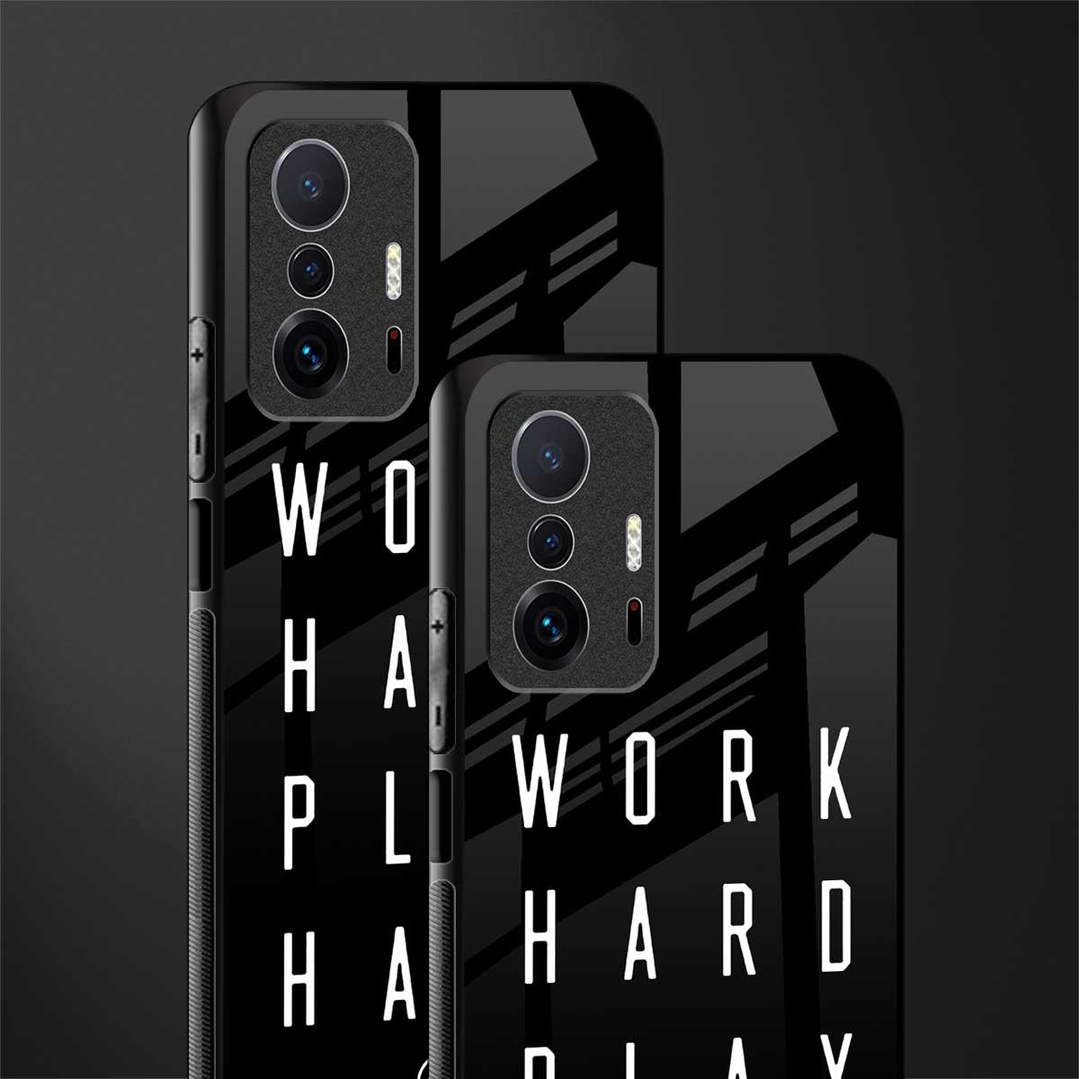 work hard play hard glass case for mi 11t pro 5g image-2
